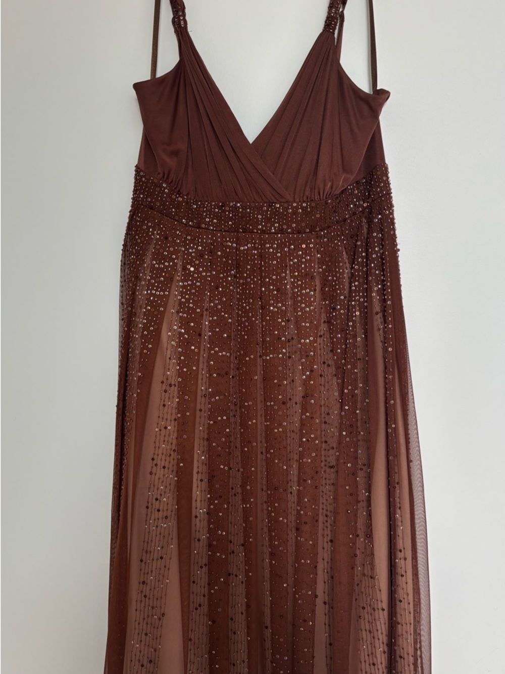BCBG Beaded Spaghetti Cocktail/ Evening Dress